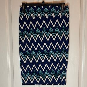 A’GACI: Chevron Pleated Pencil Skirt